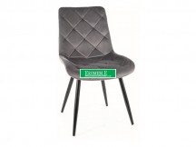 KRZESŁO RALPH VELVET CZARNY STELAŻ/SZARY BLUVEL 14