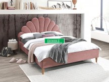 ŁÓŻKO SANTANA VELVET 160x200 KOLOR ANT. RÓŻ/DĄB TAPICERKA BLUVEL 52