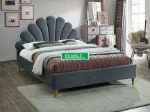 ŁÓŻKO SANTANA VELVET 160x200 KOLOR SZARY/DĄB TAPICERKA BLUVEL 14