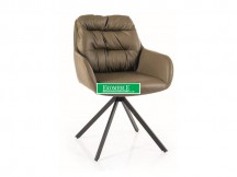 KRZESŁO SPELLO CZARNY STELAŻ/OLIWKA SKÓRA SYNT.  BUFFALO 10