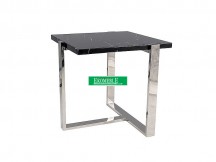 ŁAWA VELA B CZARNY MARMUR/SREBRNY 61x61